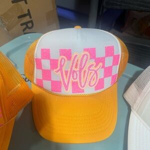 Tennessee VOLS pink  and orange Checkered Cap